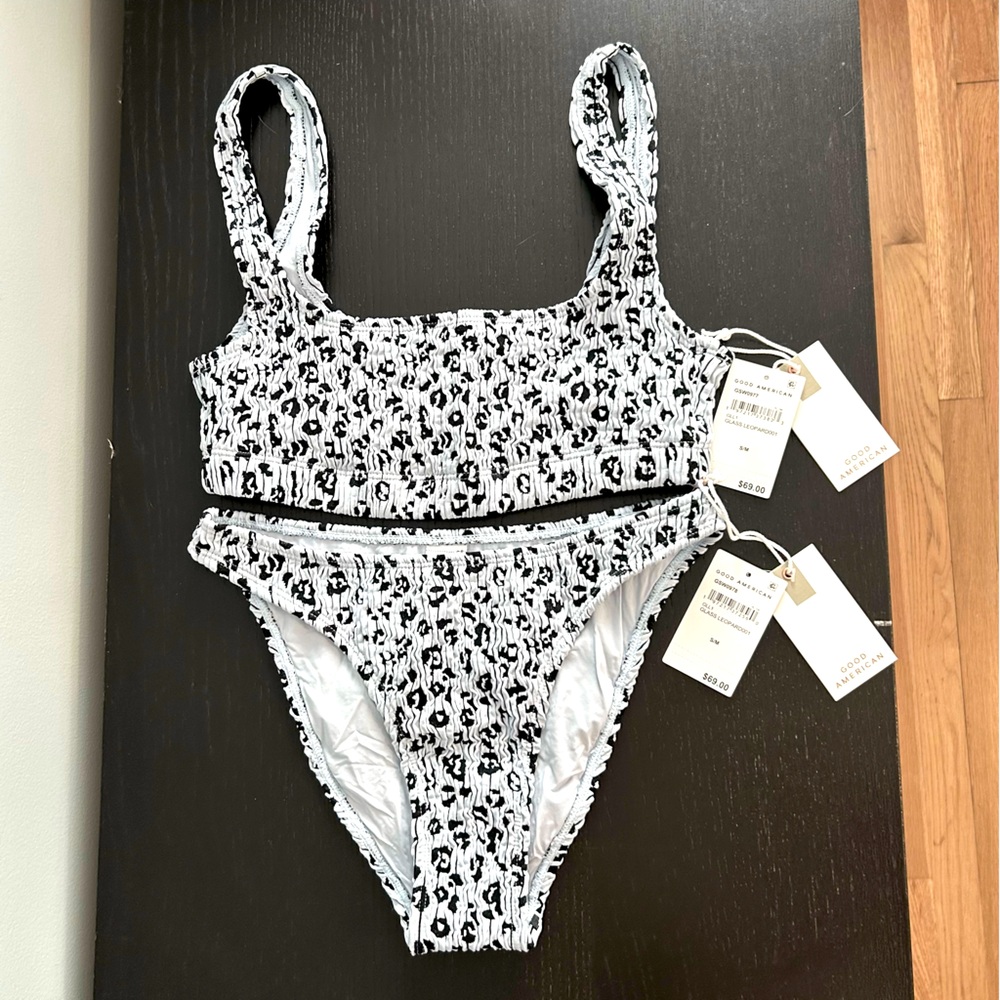 NWT Always Fits Bikini top and bottom set | Glass Leopard / S/M